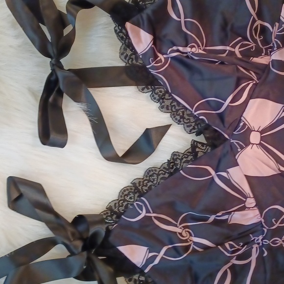 NWT DOLLSKILL 2x Widow black/pink black ribbon straps mini dress - Picture 9 of 15